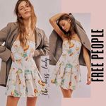 Free People  floral mini dress strapless pleated spring summer cotton Medium Photo 6