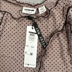 Noisy May  Crop Top Blouse L Womens Purple Flock Polka Dot Mesh Long Sleeve NWT Photo 3
