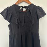 Old Navy Smocked Ruffle Midi Dress Black Short Sleeve Size Small Photo 1