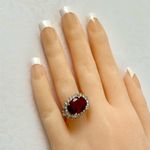 Red Cocktail Ring, Size 7 Photo 3