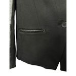 Madewell  Black Leather and Twill One Button Blazer Women's Size 0 Photo 3