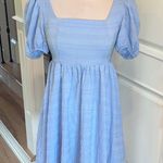 Baby Blue Puff Sleeve Mini Dress New Size XS Photo 2