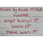 Nicole Miller  Cable Knit Fisherman Sweater Size S Cream Cottagecore Coastal‎ Photo 8