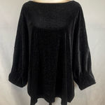 Gloria Vanderbilt  black and silver shimmering velvet top size 3X NWT Photo 0