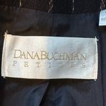 Dana Buchman Black/Navy Cream Pin Stripes Long 1 Button Wool Blazer Jacket Sz 2P Photo 9