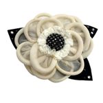 St. John  Vintage Large Silk Rhinestone Flower Brooch Photo 0