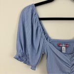 Urban Outfitters  Blue Ruched Front Off-Shoulder Top Medium NWT Photo 1