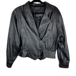 wilson's leather Vtg Y2K Wilson’s Leather Moto Cropped Jacket Sz Medium Biker Asymmetrical Photo 1