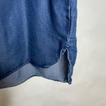 Ellen Tracy  Chambray Sz Large Lace Up Front Collar Tunic Top Photo 8