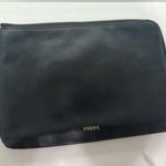 Fossil  Black Leather Clutch. Without strap NWT Photo 0