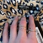 Nasty Gal beige and white leopard print asymmetric midi skirt frill hem never worn Photo 5