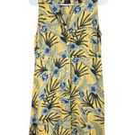 Boston Proper  Women's Yellow Floral Button Up Silk Shirt Dress Size 8 Photo 0