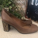Nina  Originals brown shoes unique brass‎ heels women’s size 6.5 Photo 2