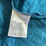 Sézane Sezane Miranda T-shirt Short Sleeve V-Neck Tee in Peacock Blue 100% Linen Photo 3