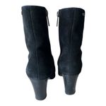 Valdini  Elegant Black Suede Block Heeled Bootie Boots Size 7 Photo 2
