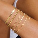  Dainty Gold Chain Bracelets for Women Trendy, Waterproof 14K Real Gold Plated Jewelry Sets Photo 0