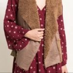Hem & Thread  Faux Suede/Sherpa Open Front Vest Photo 11