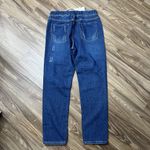 Floral Blooming Size M Boyfriend Jeans Blue Denim Distressed Busted Knee Pull On Photo 9