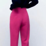 ZARA NWOT Hot Pink Straight Leg Dress Pants High Waisted Slacks Women's size XS Photo 0