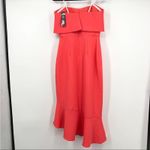 XScape Women's Denisse Scuba Crepe Bustier Ruffle Skirt Dress Coral Size 4 NEW Photo 6
