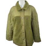 Madewell  Women's Green Faux Sherpa Long Sleeve Quilted Hybrid Jacket Size L Photo 1