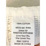 Show Me Your Mumu Shania Bridal Top in Rhinestone White Denim XL Photo 7