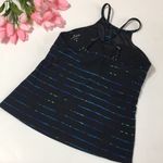 Athleta  • Crossback Swim Tankini Top Size Small Black and Blue Photo 1