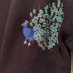 Yumi Kim Black Cardigan Sweater Embroidered Peacock Sz Small Photo 5