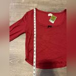 Urban Nation Long Sleeve Red Top Shirt Juniors Size XL Bow Stretch NWT Cute Photo 5