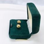 Gold Tone Bead Ball Stud Earrings Photo 3