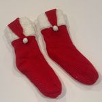 Women’s Red and White Santa or Elf Winter Christmas Holiday Slipper Socks O/S Photo 0