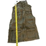 Max jeans Utility Vest XS Olive Green Sleeveless Zip Button 100% Tencel Photo 5