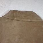 st. john's bay Petite Large Beige Suede Leather Button Front Jacket Women Photo 9