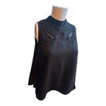 ZARA BASIC Small Black Blouse Sleeveless beaded Lace Embroidery​ Photo 4