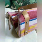 Women’s Multicolor‎ Striped Beach Bag Pink Photo 5