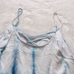 Mod On Trend Flowy Blue and White Camisole Dress with Artistic Pattern Photo 4