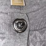 Michael Kors NWOT  Women's Logo Metallic Knit Cardigan Silver Size-Medium Photo 2