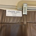 Chico's  Taupe Faux Leather Wide Leg Pants Photo 3