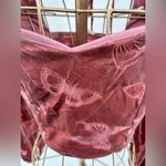 Altar'd State Altar’d State pink velvet butterfly print long sleeve crop top size small Photo 4