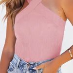Solid Pink Criss Cross Top Photo 1