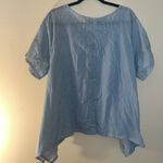 Anthropologie JP and Mattie Cornflower Blue Embroidered Top Lagenlook S Photo 5