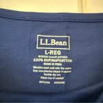 LL Bean Blue Suprima Cotton Boat Neck 3/4 Sleeve T Photo 2