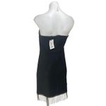 Showpo NEW . Black Shikita Strapless Bandeau Tube Fringe Hem Mini Dress Size 8 Photo 1