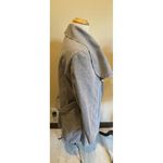 Elegant Gray Waterfall Collar Belted Long Cardigan Coat gray made In Italy 22 Size M Photo 1
