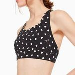 Kate Spade Black White Polka Heartbeat Scallop Racerback Workout Sports Bra Photo 2