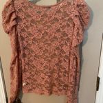 Ambiance long sleeve, poofy shoulder, sheer lace top Size M Photo 2