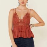 Free People NWT Winding Roads Burnt Orange Adella Cami Size S Photo 3