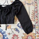 Daisy Street  Black Puff Sleeve Cropped Corset Milkmaid Style Cropped Blouse Photo 3