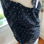 ZARA Basic Black Polka Dot Ruffle Chiffon Top - Size L Romantic Coquette Photo 5
