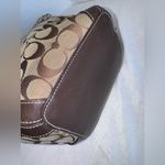Coach Vintage Duffle Signature Jacquard Leather Canvas Brown Tan Hobo Bag Purse Photo 9